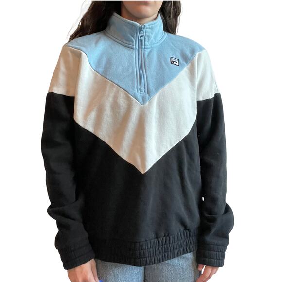 Fila Quarter Zip Color Block Sweatshirt - Picture 1 of 4